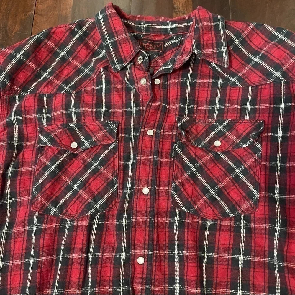 Five Brother Heavy Flannel Pearl Snap Plaid 2XL